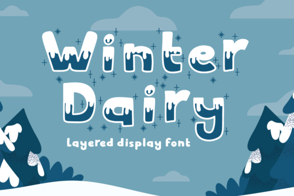 Winter Dairy: A Wintery Display Font for Editorial Design